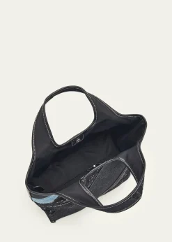 3.1 Phillip LimPatchwork Lace & Denim Mini Market Tote Bag