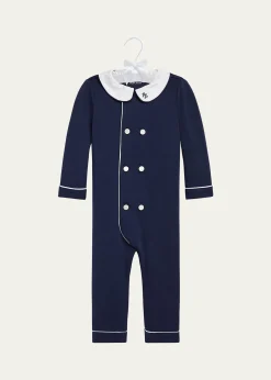 Polo Ralph LaurenBoy's Double Breasted Embroidered Coverall, Size 3M-24M