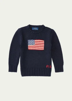 Polo Ralph LaurenBoy's Flag Intarsia Knit Sweater, Size 2T-6