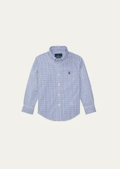 Polo Ralph LaurenBoy's Poplin Woven Tattersall Sport Shirt, Size 2-7