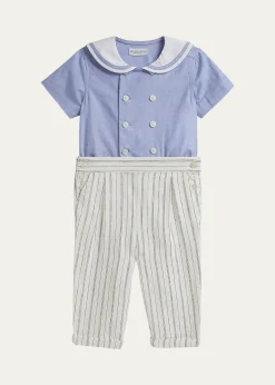 Polo Ralph LaurenBoy's Sailor Shirt & Striped Trousers Set, Size 3M-24M