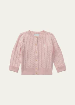 Polo Ralph LaurenCable Knit Cotton Cardigan, Size 3-12 Months