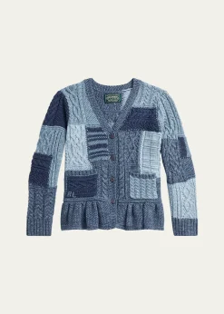Polo Ralph LaurenGirl's Cotton Patchwork Cardigan Sweater, Size 2-6X
