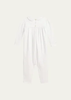Polo Ralph LaurenGirl's Embroidered Coverall, Size 3M-12M