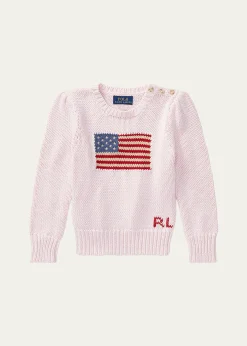 Polo Ralph LaurenGirl's Flag Intarsia Knit Sweater, Size 2T-6X