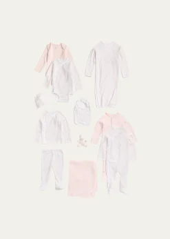 Polo Ralph LaurenGirl's 11-Piece Organic Cotton Essential Gift Box Set, Size Newborn-9M