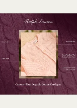 Polo Ralph LaurenKid's Cardigan W/ Bear Intarsia, Size 3M-24M