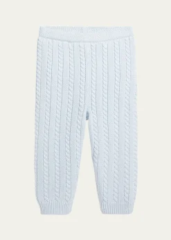 Polo Ralph LaurenKid's Organic Cotton Cable-Knit Sweater Pants, Size 3M-24M