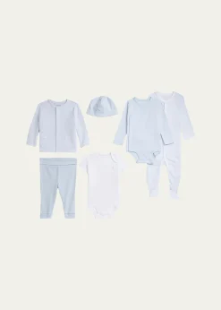 Polo Ralph LaurenKid's 6-Piece Interlock Cotton Knit Gift Set, Size Newborn-9M