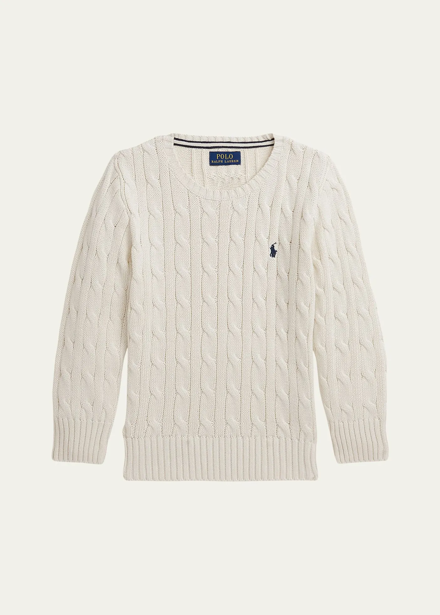 Polo Ralph LaurenBoy's Combed Cotton Cable-Knit Sweater, Size 2-7