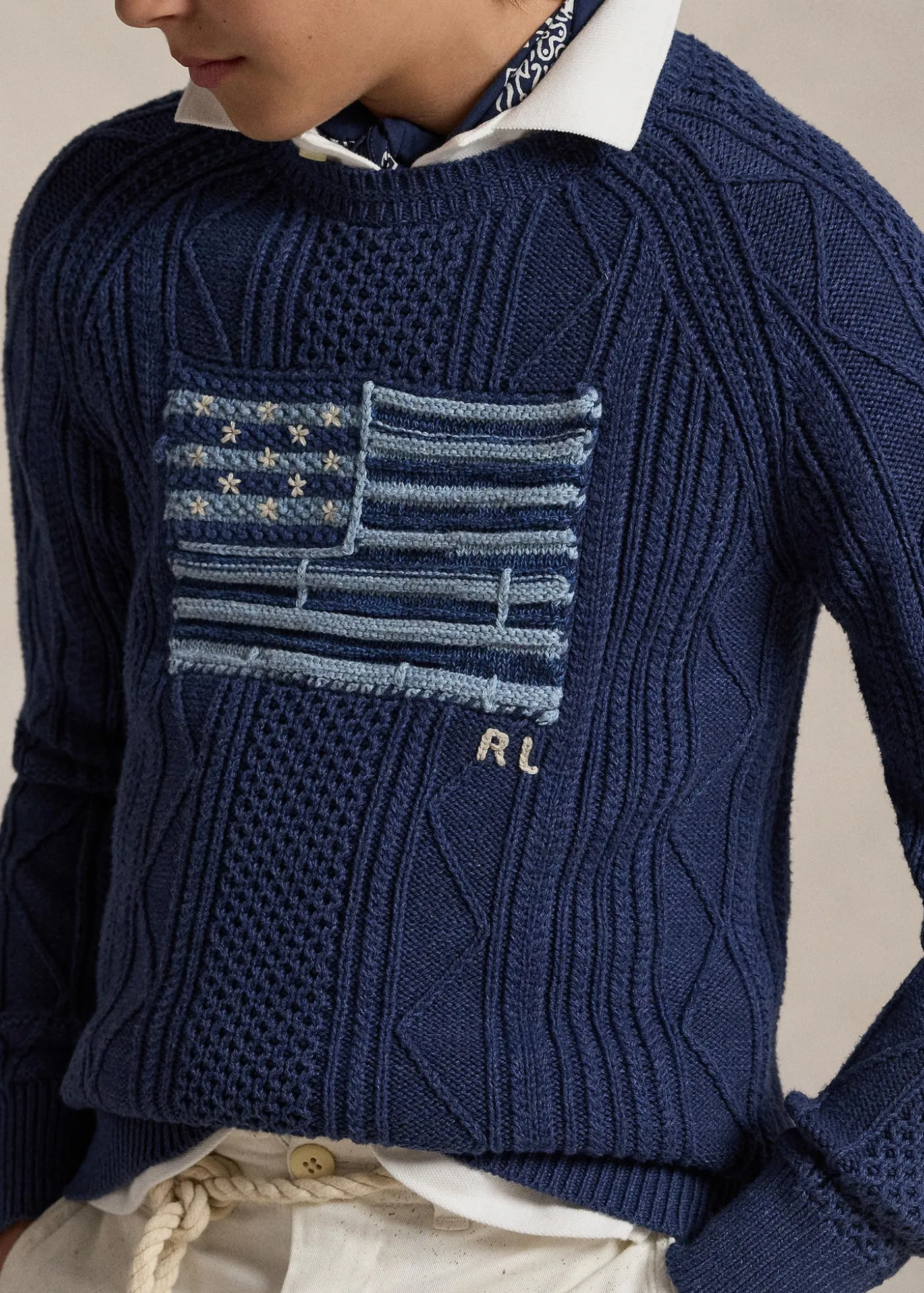 Polo Ralph LaurenBoy's Cotton Faded Flag Sweater, Size S-XL