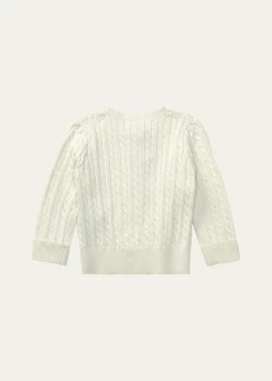 Polo Ralph LaurenCable Knit Cotton Cardigan, Size 3M-12M