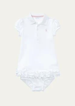 Polo Ralph LaurenCupcake Ruffle Hem Polo Dress With Bloomers, Size 6M-18 M