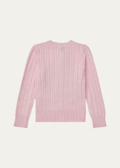 Polo Ralph LaurenGirl's Cable-Knit Cotton Ribbed Cardigan, Size 2-6X