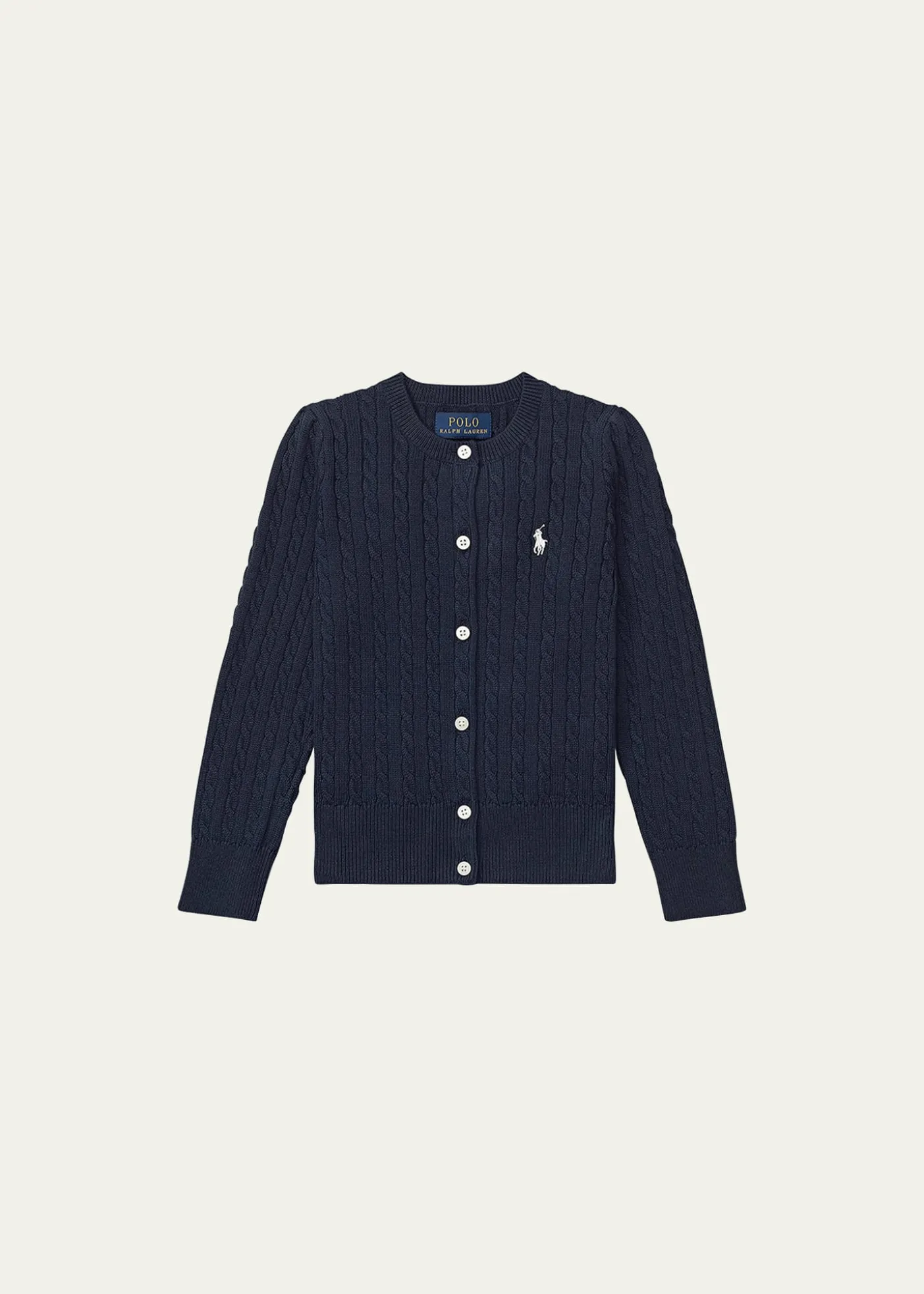 Polo Ralph LaurenGirl's Cable-Knit Ribbed Cardigan, Size 2-6X