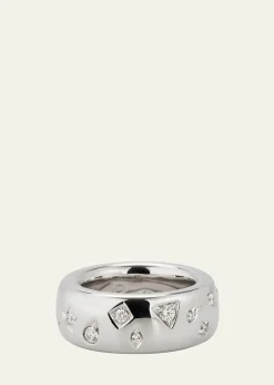 Pomellato18K White Gold Iconica Ring with Fancy Set Diamonds