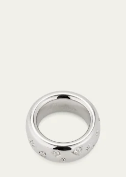Pomellato18K White Gold Iconica Ring with Fancy Set Diamonds