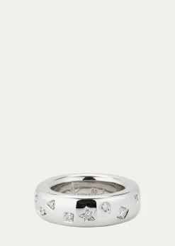 Pomellato18K White Gold Iconica Ring with Fancy Set Diamonds