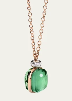 PomellatoNudo Classic Pendant Necklace with Prasiolite and Green Agate