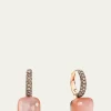 PomellatoNudo Classic Rose Gold Orange Moonstone and Brown Diamond Earrings