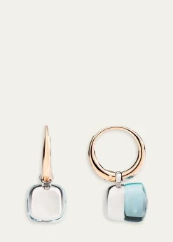 PomellatoNudo 18K Rose Gold Blue Topaz Drop Earrings