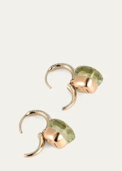 PomellatoNudo Prasiolite Drop Earrings with Diamonds