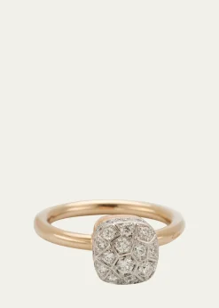 PomellatoNudo Solitaire 18K Gold Ring with Diamonds
