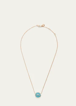 PomellatoPom Pom Dot 18K Rose Gold Diamond and Turquoise Pendant Necklace