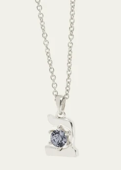 Procaccia Jewelry18K Gold Hebrew BET Gray Spinel Initial Necklace, 18"L
