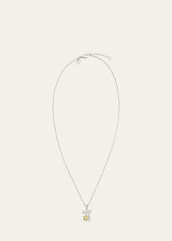 Procaccia Jewelry18K Gold Hebrew DALET Yellow Sapphire Initial Necklace, 18