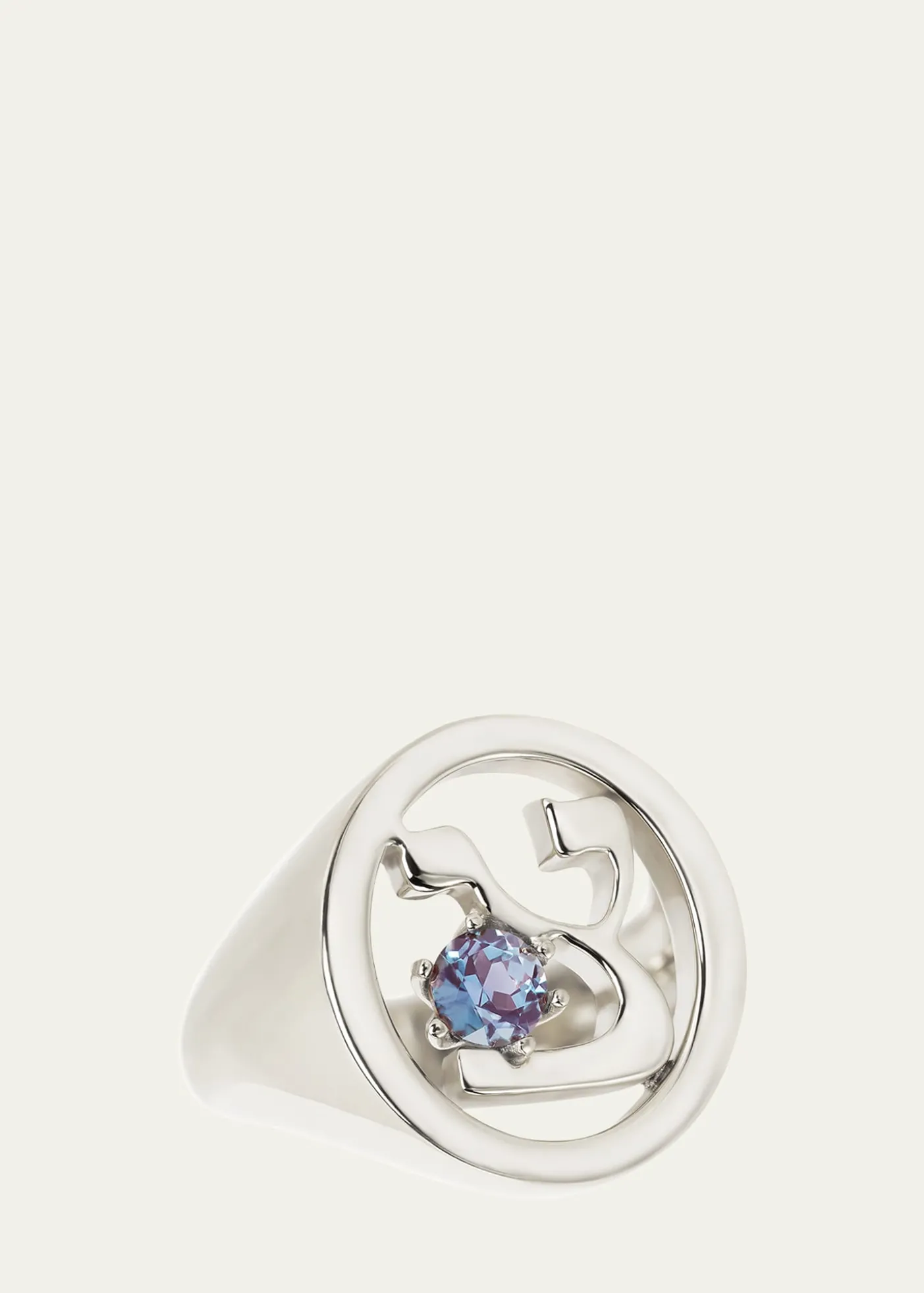 Procaccia Jewelry18K Gold Hebrew ZADI Initial Signet Ring