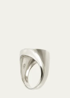 Procaccia Jewelry18K Gold Hebrew MEM Initial Signet Ring