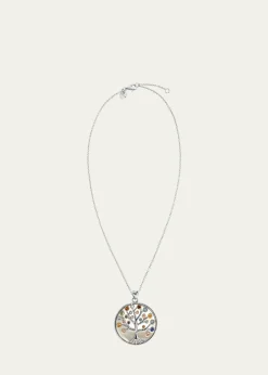 Procaccia Jewelry18K White Gold Tree of Life Medallion Necklace
