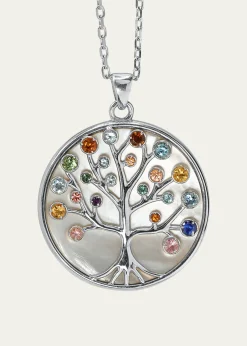 Procaccia Jewelry18K White Gold Tree of Life Medallion Necklace
