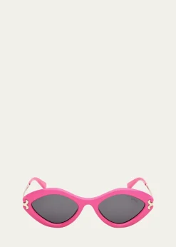 PucciLogo Acetate & Metal Oval Sunglasses