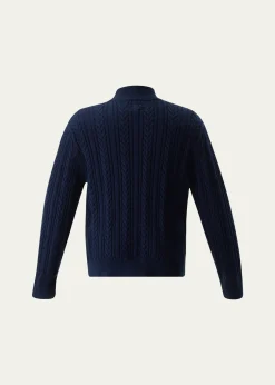 Rachel RileyBoy's Half-Zip Cable-Knit Sweater, Size 2-10