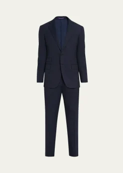 Ralph Lauren Purple LabelKent Hand-Tailored Pin Dot Suit