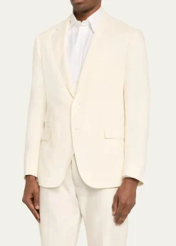 Ralph Lauren Purple LabelKent Hand-Tailored Silk-Linen Jacket