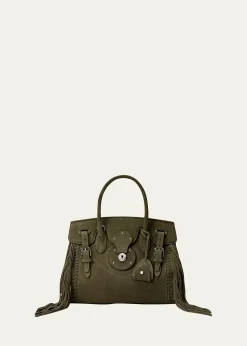 Ralph Lauren CollectionSoft Ricky 27 Fringe-Trim Suede Shoulder Bag