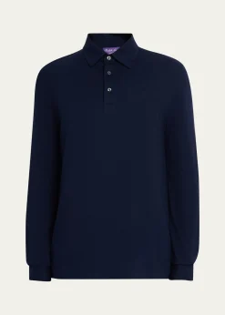 Ralph Lauren Purple LabelCotton-Cashmere Piqué Polo Shirt