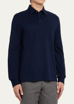 Ralph Lauren Purple LabelCotton-Cashmere Piqué Polo Shirt