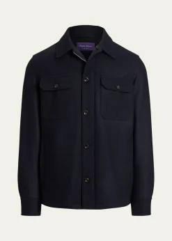 Ralph Lauren Purple LabelFelton Cashmere-Blend Shirt Jacket