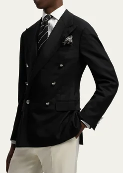 Ralph Lauren Purple LabelMen's Cashmere and Wool Peak Lapel Double-Breasted Blazer