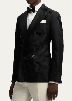 Ralph Lauren Purple LabelMen's Geometric Peak Lapel Double-Breasted Sport Coat