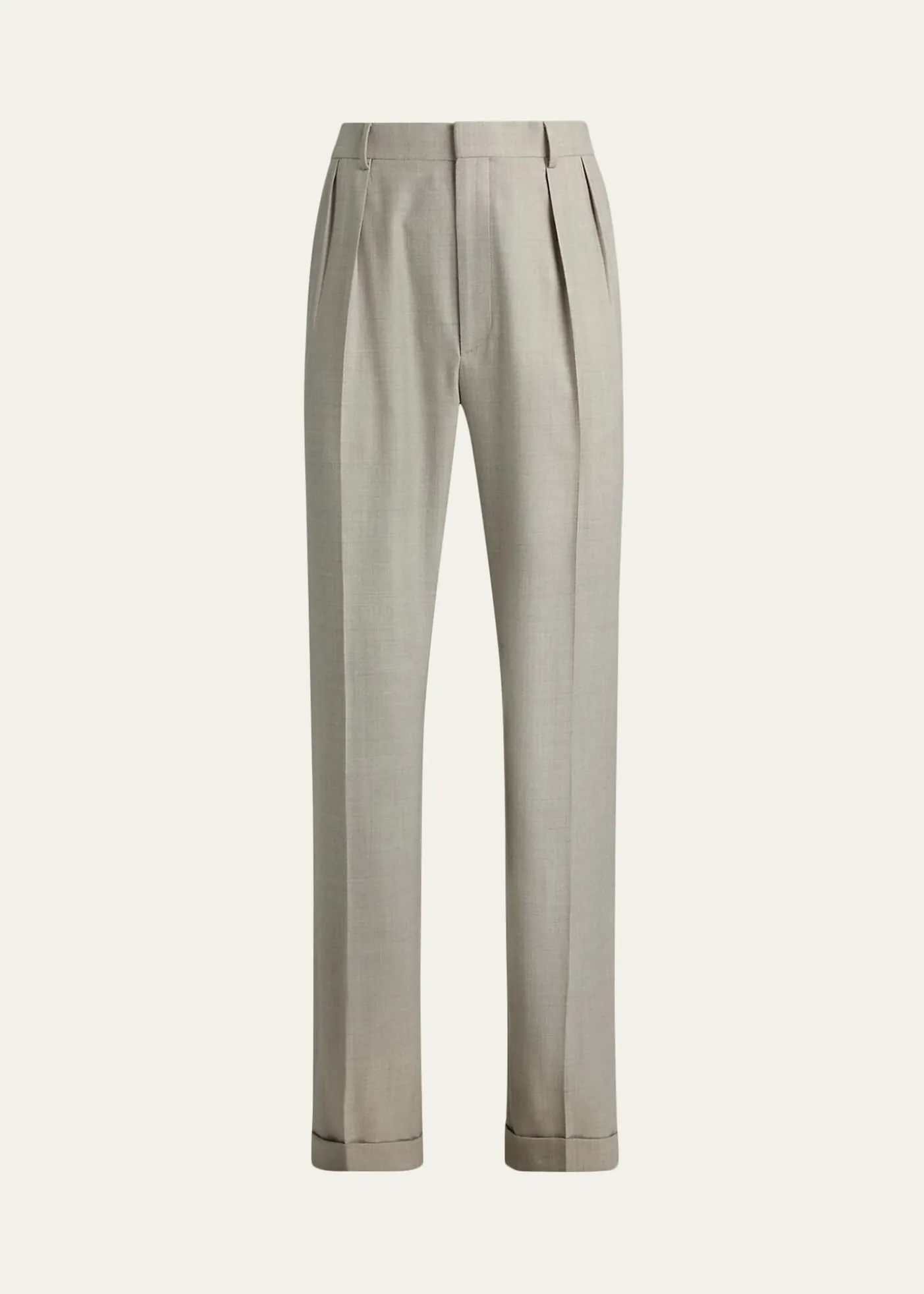 Ralph Lauren Purple LabelMen's Cotton-Stretch Straight Leg Pleated Trousers