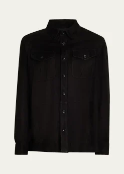 Ralph Lauren Purple LabelSuede Overshirt