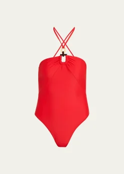 Ramy BrookMarjorie Ring Halter One-Piece Swimsuit