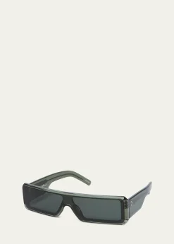 Rick OwensMen's Gethshades Acetate and Nylon Flat-Top Rectangle Sunglasses