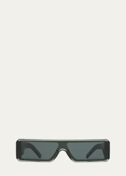 Rick OwensMen's Gethshades Acetate and Nylon Flat-Top Rectangle Sunglasses