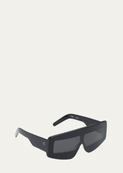 Rick OwensMen's Phleg Acetate Rectangle Sunglasses